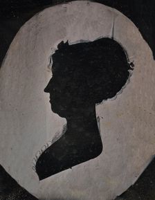 Paper Silhouette Portrait of a Woman, 1840s-50s. Creator: Unknown