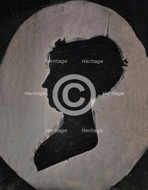 Paper Silhouette Portrait of a Woman, 1840s-50s. Creator: Unknown.