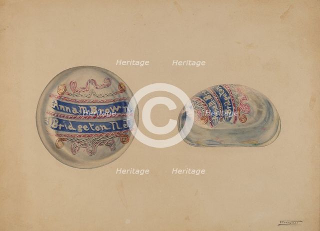 Paper Weight, c. 1937. Creator: Frank Fumagalli.
