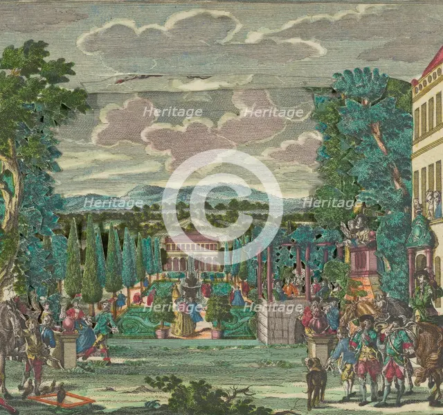 Paper Theater or Diorama of an Italianate Villa and Garden, ca. 1730-56. Creator: Martin Engelbrecht.