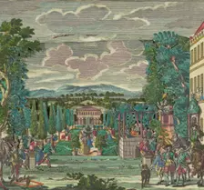 Paper Theater or Diorama of an Italianate Villa and Garden, ca. 1730-56. Creator: Martin Engelbrecht