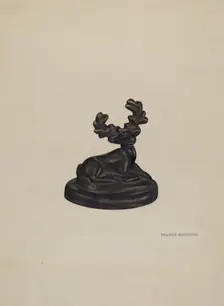 Paperweight (Deer), c. 1938. Creator: Edward W. Buechner