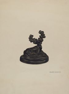 Paperweight (Deer), c. 1938. Creator: Edward W. Buechner