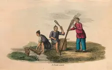 Papermaking in China, AD 105, (c1850)