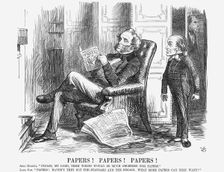 Papers! Papers! Papers! 1864. Creator: John Tenniel