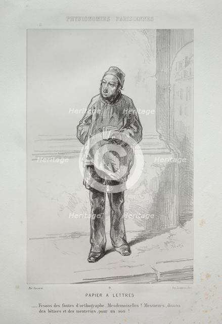 Papier à Lettres. Creator: Paul Gavarni (French, 1804-1866).