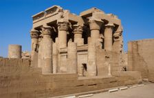 Papyrus column, Temple of Kom Ombo, Egypt, Ptolemaic Dynasty, 2nd century BC (2003). Creator: Unknown
