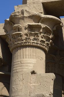 Papyrus column, Temple of Kom Ombo, Egypt, Ptolemaic Dynasty, 2nd century BC (2003). Creator: Unknown
