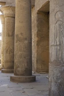 Papyrus column, Temple of Kom Ombo, Egypt, Ptolemaic Dynasty, 2nd century BC (2003). Creator: Unknown
