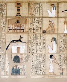 Papyrus, Embalming, Anubis, Ancient Egyptian, c10th century BC