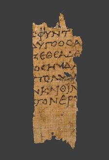 Papyrus Fragment with Text from Homer's Odyssey, 1st century BC. Creator: Unknown