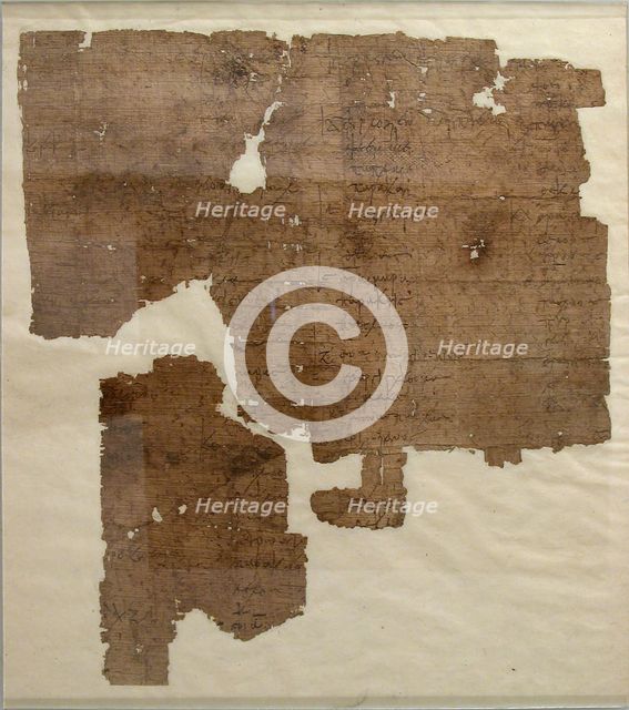 Papyrus Fragment, Coptic, 7th century. Creator: Unknown.
