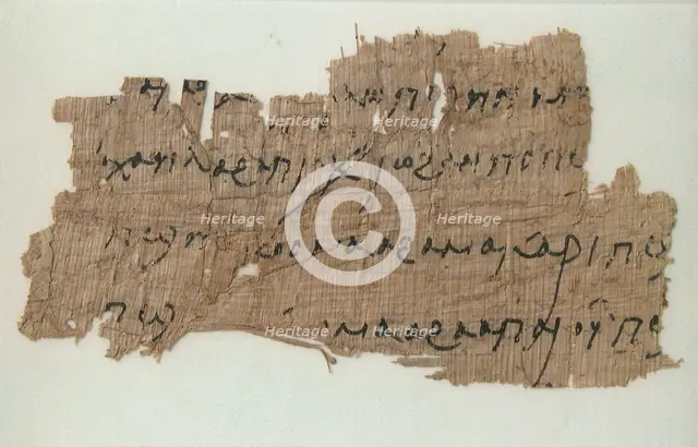 Papyrus Fragment, Coptic, 4th-7th century. Creator: Unknown.