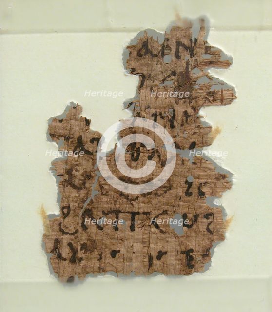 Papyrus Fragment, Coptic, 4th-7th century. Creator: Unknown.