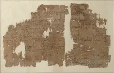Papyrus fragment, Coptic, 6th-7th century. Creator: Unknown