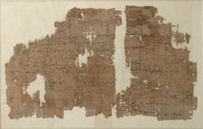 Papyrus fragment, Coptic, 6th-7th century. Creator: Unknown