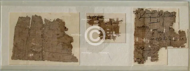Papyrus fragment, Coptic, A.D. 6th century or later. Creator: Unknown.