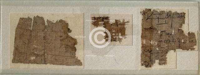 Papyrus fragment, Coptic, A.D. 6th century or later. Creator: Unknown.