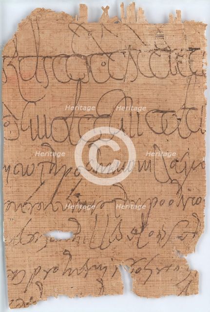 Papyrus fragment, Egyptian, 4th century B.C.-A.D. 6th century or later. Creator: Unknown.