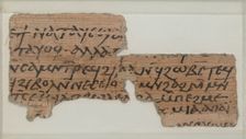 Papyrus Fragment of Two Letters, Coptic, 580-640. Creator: Unknown