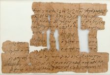 Papyrus Fragment of a Letter to Bishop Pesenthius, Coptic, 7th century. Creator: Unknown