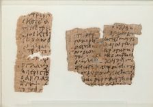 Papyrus Fragment of a Letter, Coptic, 580-640. Creator: Unknown