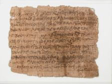 Papyrus Fragment of a Letter from Victor to Abraham, Coptic, 580-640. Creator: Unknown