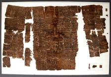 Papyrus Fragments, Coptic, 4th-7th century. Creator: Unknown