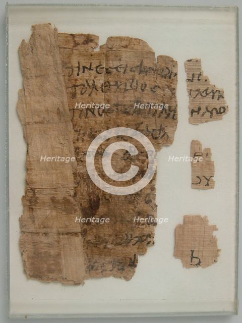 Papyrus Fragments, Coptic, 4th-7th century. Creator: Unknown.