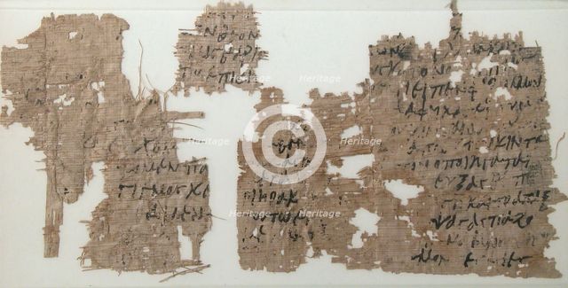 Papyrus Fragments, Coptic, 4th-7th century. Creator: Unknown.