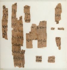 Papyrus Fragments of a Legal Document, Coptic, 580-640. Creator: Unknown
