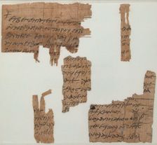 Papyrus Fragments of a Letter, Coptic, 7th century. Creator: Unknown