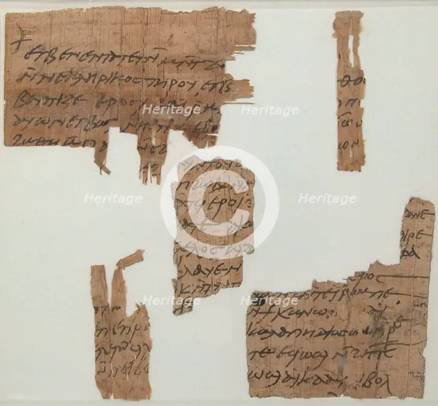 Papyrus Fragments of a Letter, Coptic, 7th century. Creator: Unknown.