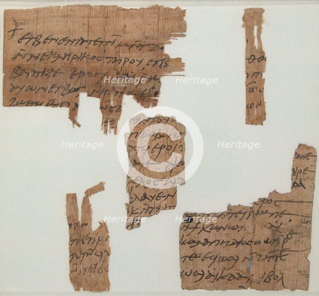 Papyrus Fragments of a Letter, Coptic, 7th century. Creator: Unknown.