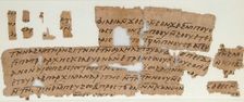 Papyrus Fragments of a Letter from John and Pesenthius to Epiphanius, Coptic, 580-640. Creator: Unknown