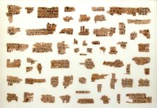 Papyrus Fragments of a Letter from Joseph to Epiphanius, Coptic, 580-640. Creator: Unknown