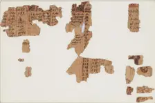Papyrus Fragments of the Canon Tables, Coptic, 4th-7th century. Creator: Unknown