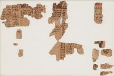 Papyrus Fragments of the Canon Tables, Coptic, 4th-7th century. Creator: Unknown