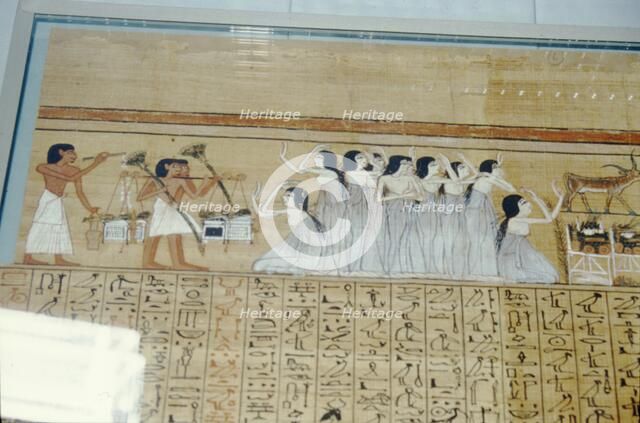 Papyrus of Ani,  Mourners Ancient Egyptian Funeral Procession, c1250 BC. Artist: Unknown.
