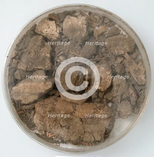 Papyri Fragments and Mud, Coptic, 7th century. Creator: Unknown.