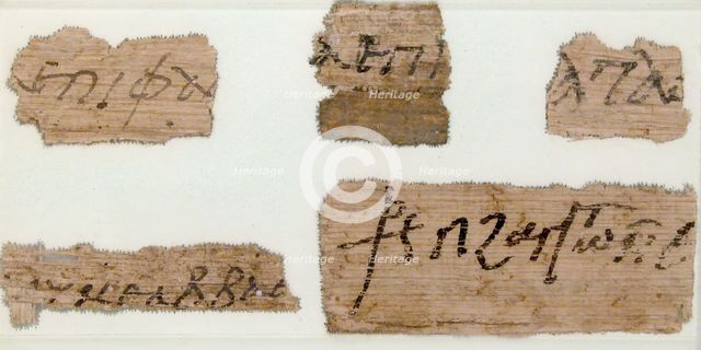 Papyri Fragments, Coptic, 7th century. Creator: Unknown.