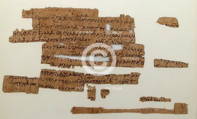 Papyri Fragments, Coptic, 7th century. Creator: Unknown.