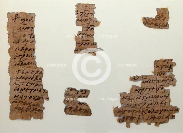 Papyri Fragments, Coptic, 7th century. Creator: Unknown.