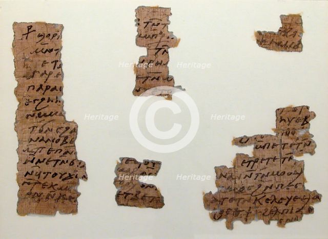 Papyri Fragments, Coptic, 7th century. Creator: Unknown.