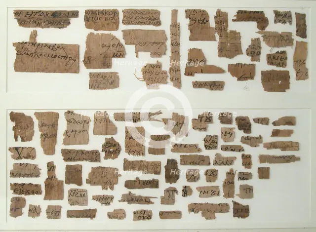 Papyri Fragments, Coptic, 7th century. Creator: Unknown.