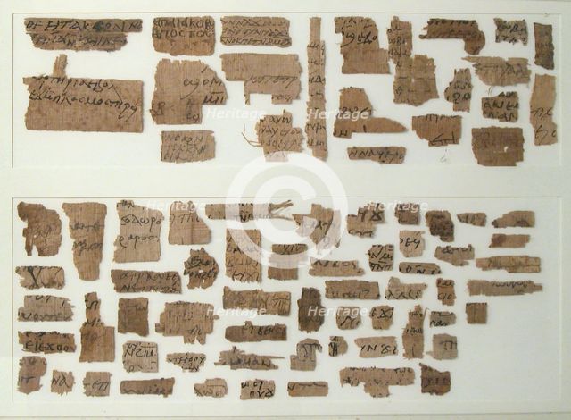 Papyri Fragments, Coptic, 7th century. Creator: Unknown.