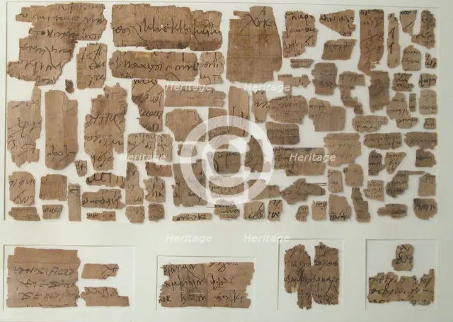 Papyri Fragments, Coptic, 7th century. Creator: Unknown.