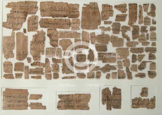 Papyri Fragments, Coptic, 7th century. Creator: Unknown.
