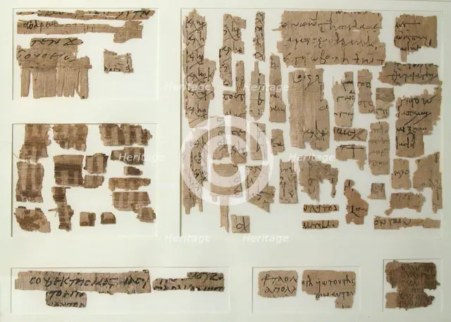 Papyri Fragments, Coptic, 7th century. Creator: Unknown.
