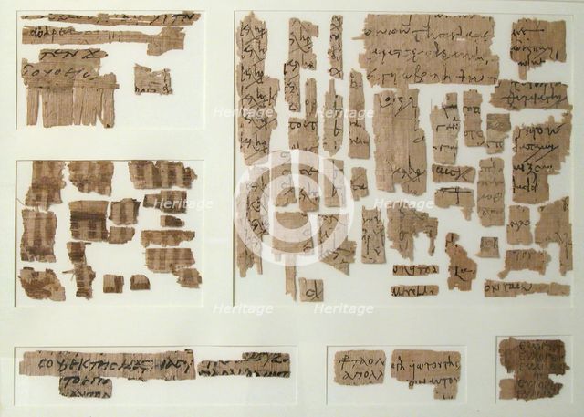 Papyri Fragments, Coptic, 7th century. Creator: Unknown.